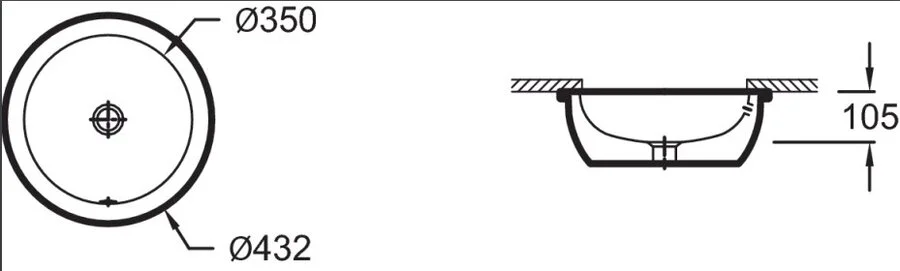 Раковина Jacob Delafon Vox 45 см встраиваемая - фото 2