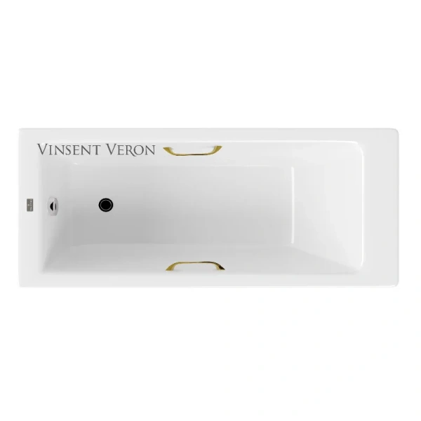 Чугунная ванна Vinsent Veron Tampa VTP1707042H/VH0012GD, 170 x 70 см, ручки золото, цвет белый - фото 2