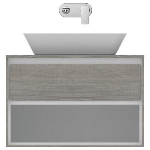 Тумба под раковину подвесная Ideal Standard Connect Air 80 см светло-серое дерево, белый матовый, современная, hi-tech - фото 3