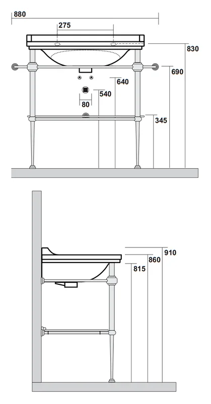Консоль под раковину Kerasan Waldorf хром, нет в наличии index_1 - фото 4