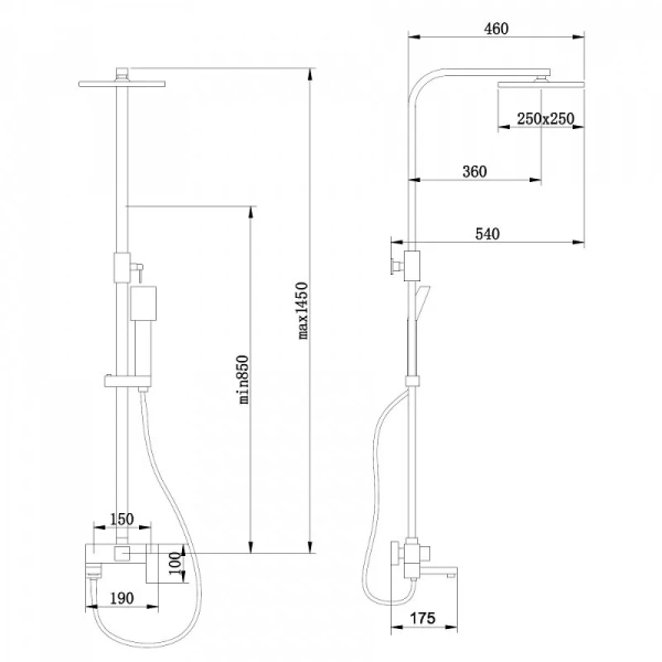 Душевая стойка Abber Daheim белая матовая, современные, hi-tech - фото 2