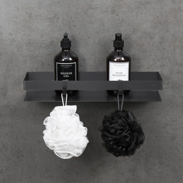 Полочка для ванной Lemark Shelf Line графит - фото 3