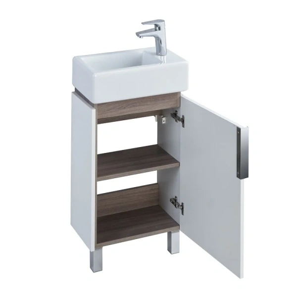 Тумба с раковиной напольная Акватон Бэлла 1A221501BBAZ0 44 см с распашной дверцей, моноблок - фото 5