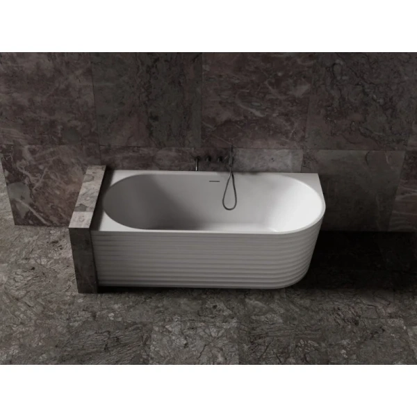 Ванна из искусственного камня Abber Stein 170x80 см левосторонняя, белые - фото 8