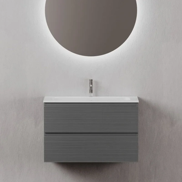 Тумба под раковину подвесная Sancos Folk 80 см ergraut soft, подвесная, пристенная - фото 4