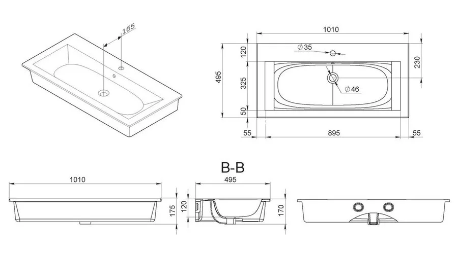 Раковина мебельная Am.Pm Spirit 2.0 100 см керамическая, нет в наличии - фото 2