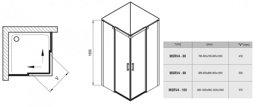 Душевой уголок Ravak Matrix MSRV4 100/100, по запросу - фото 9