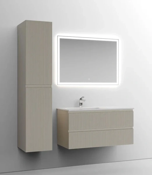 Тумба под раковину подвесная Sancos Snob T 100 см левая, beige soft, моноблок - фото 5