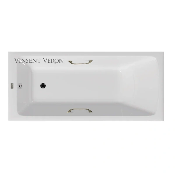 Чугунная ванна Vinsent Veron Kingston VKN1808050H/VH0012BR, 180 x 80 см, ручки бронза, цвет белый - фото 1