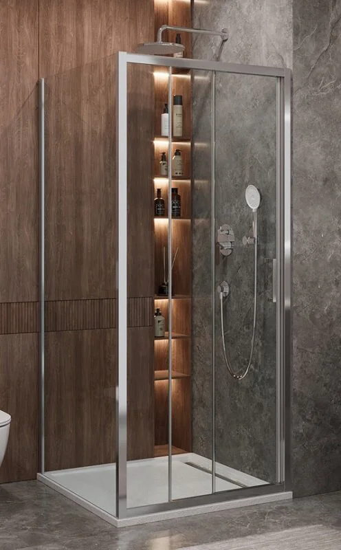 Душевой уголок Cezares Molveno 90х80 см стекло прозрачное профиль хром - фото 1