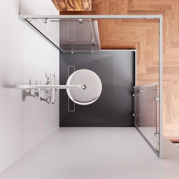 Душевой уголок Am.Pm Gem 100x100 см профиль хром матовый, 100х100 - фото 5