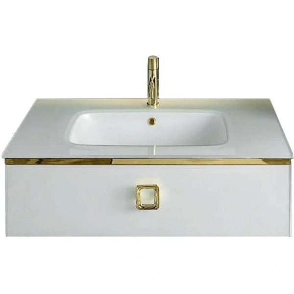 Тумба с раковиной напольная Boheme Lucido 770-100-W 100 см жемчужный белый, низкие ножки