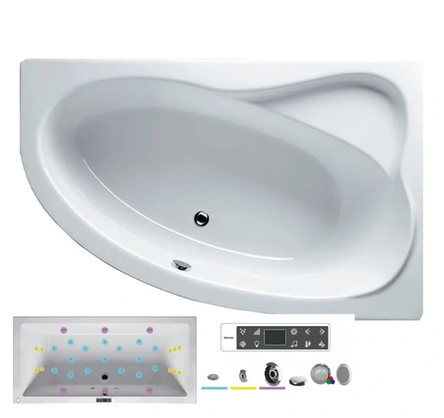 Ванна гидромассажная Riho Lyra 170 x 110 см, BLISS, левая/правая - фото 1