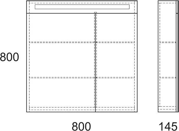 Зеркальный шкаф с подсветкой OWL 1975 Nyborg 80 см с двумя распашными дверцами - фото 4