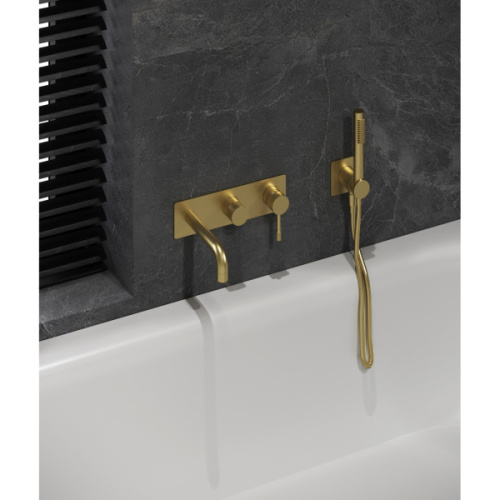 Смеситель для ванны Boheme Uno встроенный matt gold - фото 3