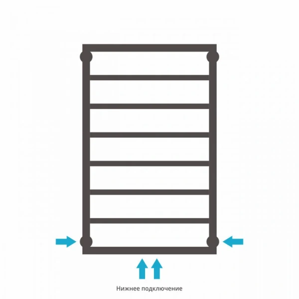 Полотенцесушитель водяной Сунержа Канцлер 50х80 см темный титан муар, для систем горячего водоснабжения, для систем отопления, с нижним подключением - фото 5