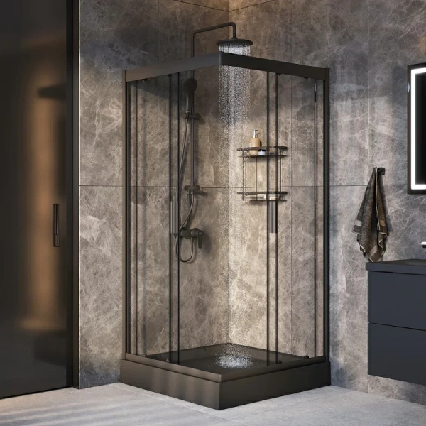 Душевой уголок Am.Pm Gem 90x90 см с душевой стойкой - фото 3