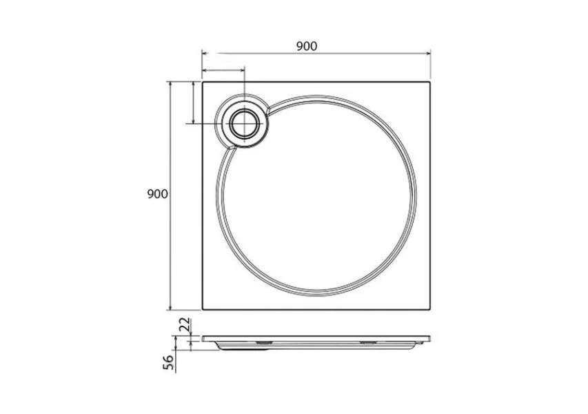 Душевой поддон Cezares Tray 90x90 см из искусственного мрамора - фото 4