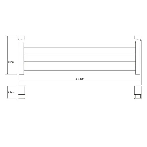 Полочка для ванной WasserKRAFT Exter светлая бронза - фото 2