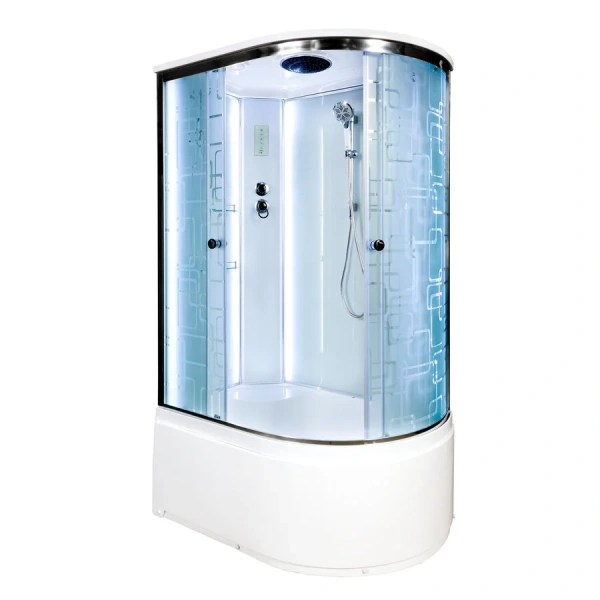 Душевая кабина Deto EM 120x80 см с верхним душем, с высоким, глубоким поддоном, глубокий поддон - фото 3