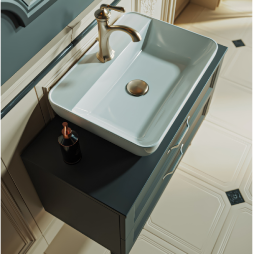 Тумба под раковину напольная Aqwella LaDonna 85 см черная, черная - фото 7