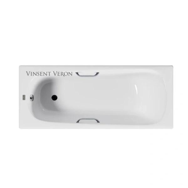 Чугунная ванна Vinsent Veron Concept VCO1607042H/VH0012CH, 160 x 70 см, ручки хром, цвет белый - фото 3