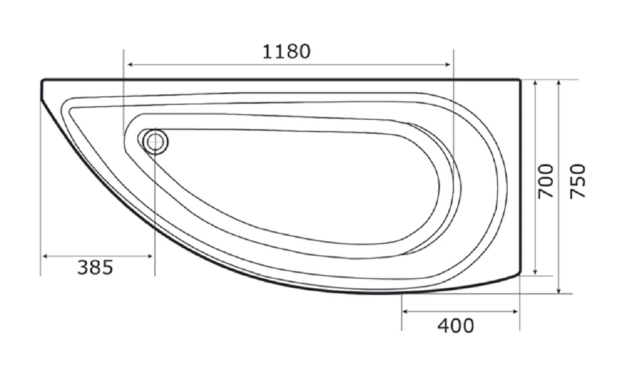 Ванна акриловая 1Marka Piccolo 01пк1775лкс2+ / 01пк1775пкс2+, 170 x 75 см, Стандарт 2+, левая/правая, белый, без гидромассажа - фото 6