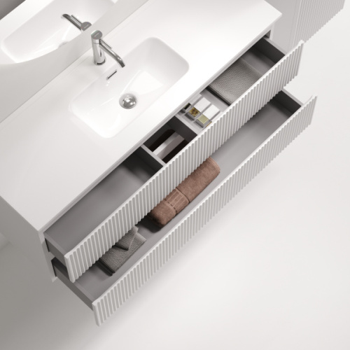 Тумба под раковину подвесная Sancos Snob R 120 см bianco, современная, hi-tech - фото 3