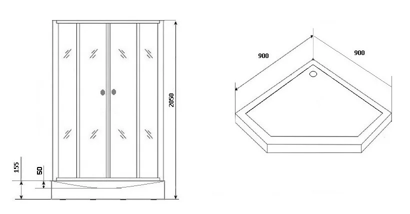 Душевая кабина Grossman Classic GR 90x90 см без крыши - фото 2