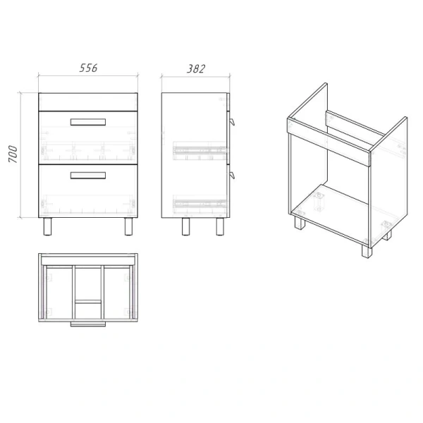 Тумба под раковину напольная Grossman Neo 60 см белая - фото 2