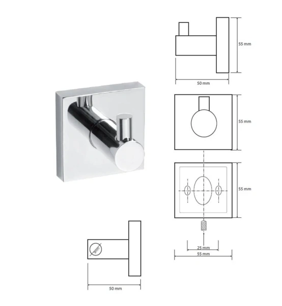 Крючок для ванной Bemeta Beta хром - фото 2