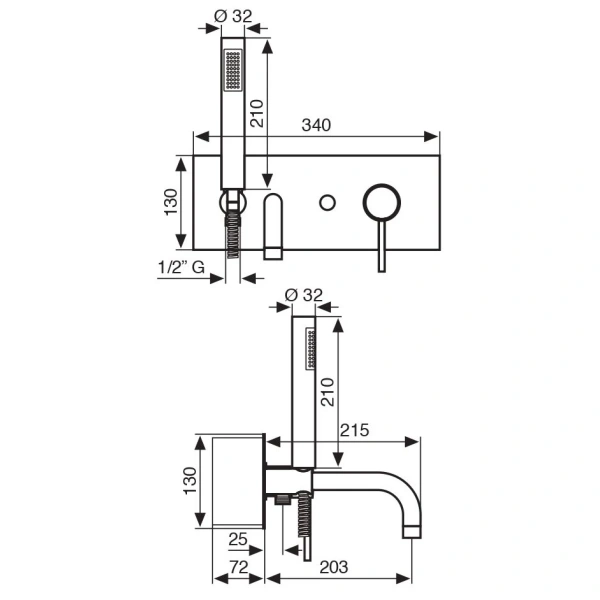 Смеситель для ванны Emmevi Piper 45051 - фото 2
