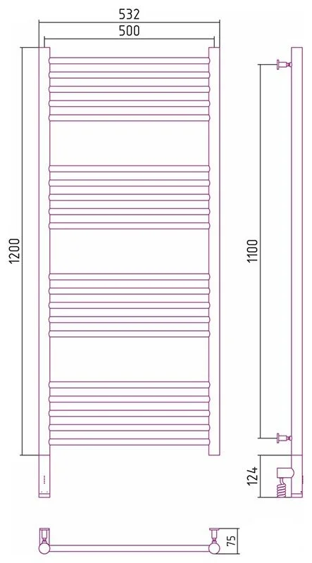 Полотенцесушитель электрический Сунержа Богема 3.0 50х120 см правый без покрытия, современные, hi-tech - фото 2