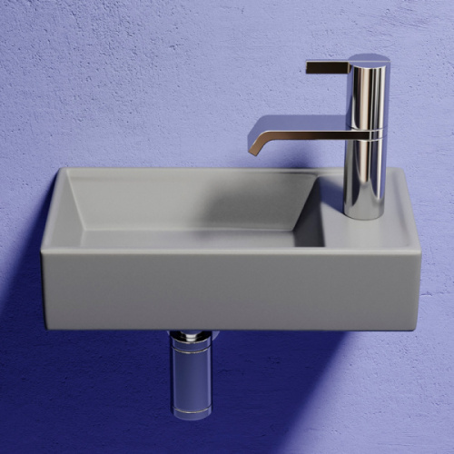 Раковина Ceramica Nova Element 40 см чаша слева антрацит матовый - фото 3