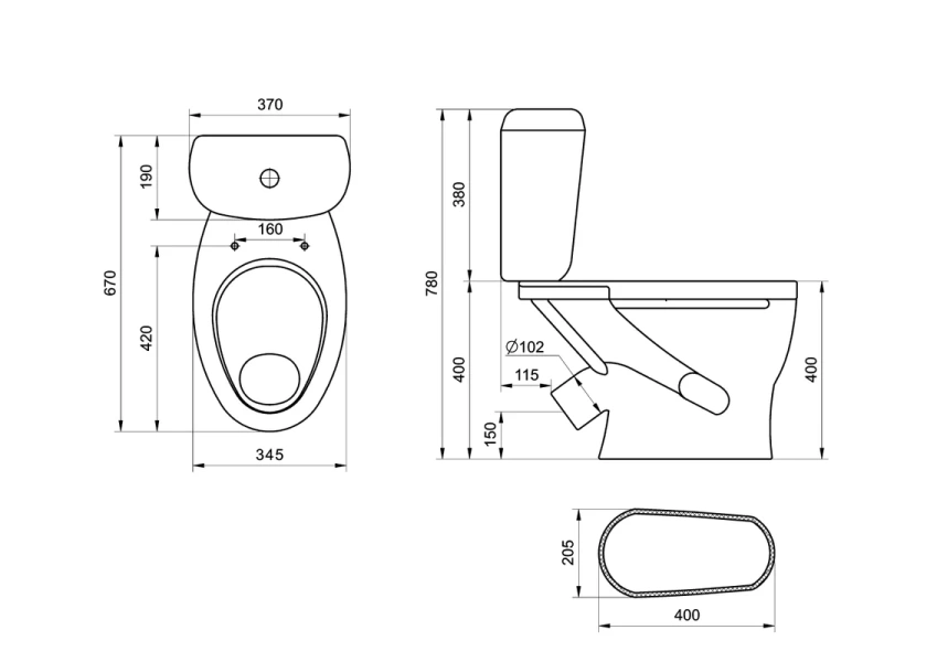Унитаз компакт Santeri Воротынский крап на белом, с косым выпуском - фото 7