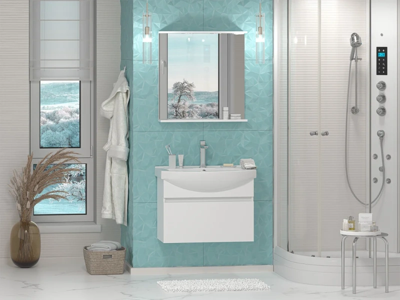 Тумба под раковину подвесная Misty Монро 75 см белая - фото 2