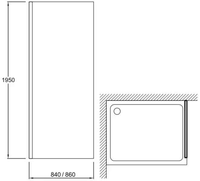 Душевая перегородка Jacob Delafon Contra 90 см профиль черный, черные - фото 3