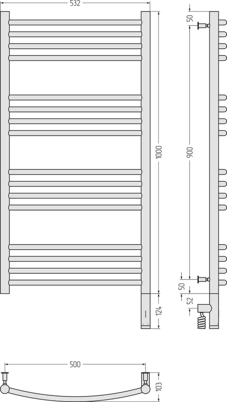 Полотенцесушитель электрический Сунержа Богема 3.0 50х100 см правый, белый матовый, лесенка, вертикальные - фото 4
