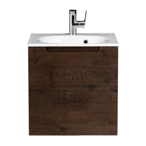Тумба под раковину подвесная BelBagno Etna 50 см с левосторонней дверцей rovere moro - фото 1
