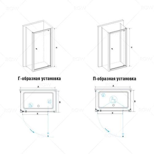 Душевой уголок RGW Passage PA-43 100х80 см стекло прозрачное - фото 3