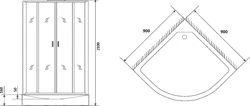 Душевая кабина Niagara Premium 90х90 см профиль черный матовый, со средним поддоном - фото 3