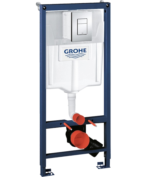 Инсталляция для унитаза Grohe Rapid SL с кнопкой смыва хром - фото 1