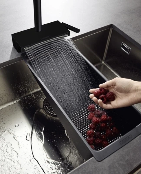 Смеситель для кухни Hansgrohe Aquno Select черный матовый, с поворотным изливом - фото 7