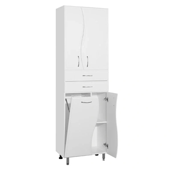 Шкаф-пенал напольный Style Line Волна 60 см белый, современные, hi-tech - фото 4