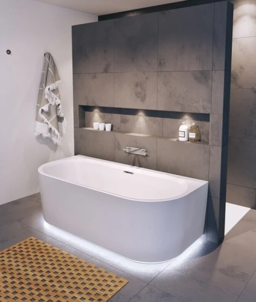 Акриловая ванна Riho Desire Corner Wall B089002005, с подсветкой, 184 x 84 см, цвет белый - фото 3