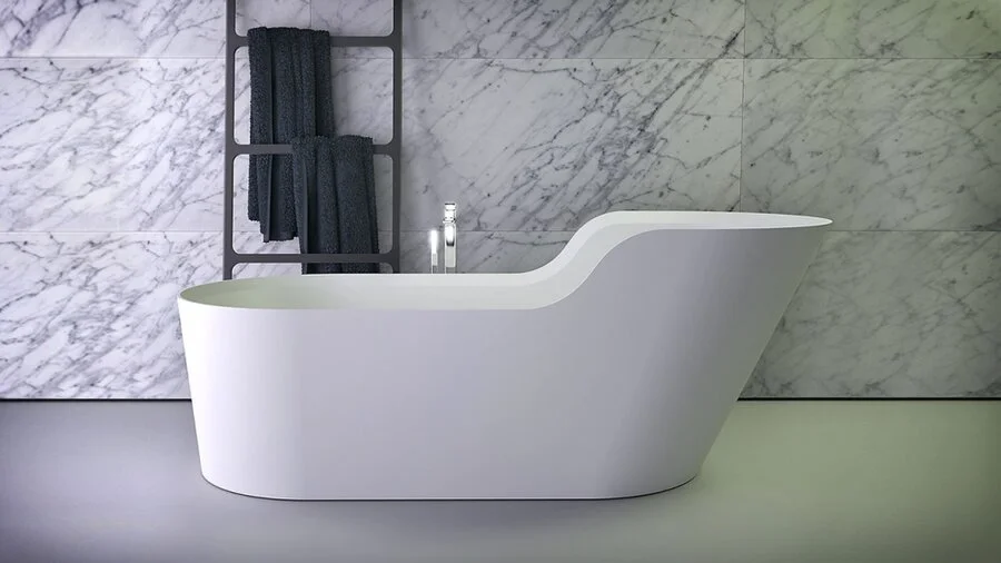 Ванна из искусственного камня Knief Glow 0600-062-01 bi matt 182 х 84 х 70/50 см симметричная - фото 1