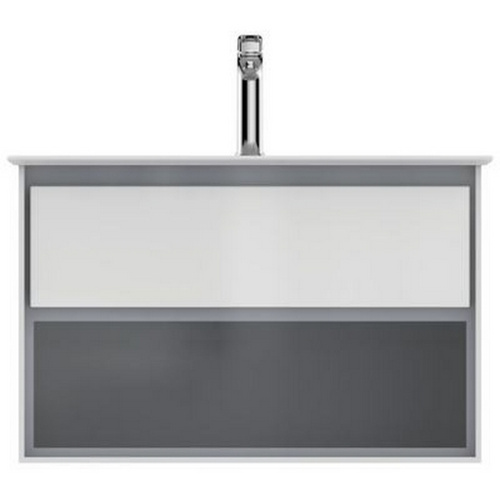 Тумба под раковину подвесная Ideal Standard Connect Air 80 см белый глянцевый, светло-серый матовый, современная, hi-tech - фото 3