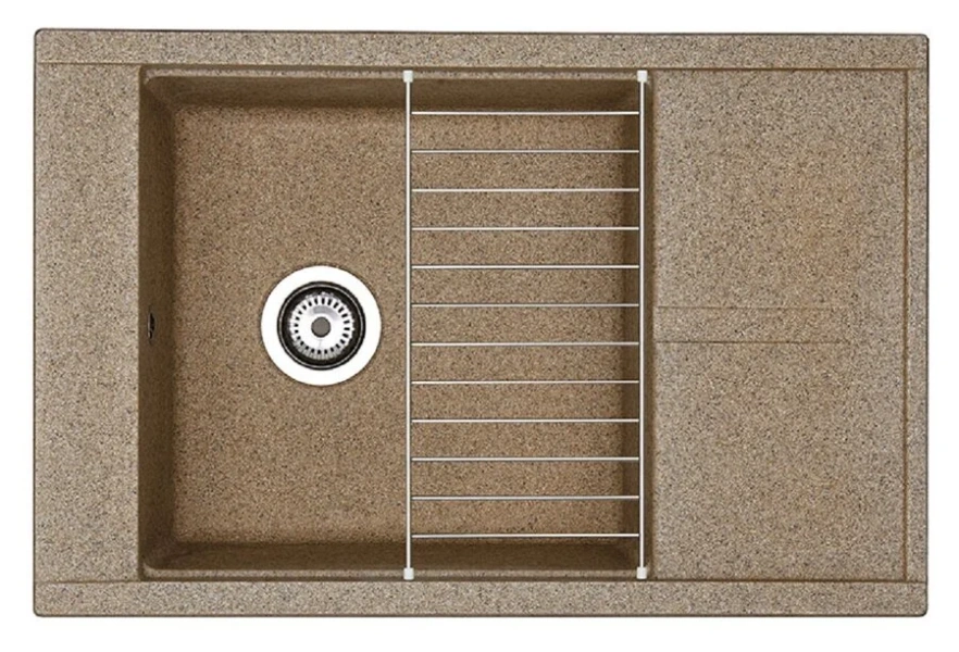 Мойка для кухни Акватон Делия 78 см терракотовая, из искусственного мрамора - фото 3