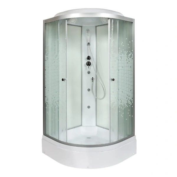 Душевая кабина Deto L 100x100 см с гидромассажем, угловые, недорогие, для дачи, с гидромассажем, c тропическим душем, с вентиляцией, с крышей - фото 5