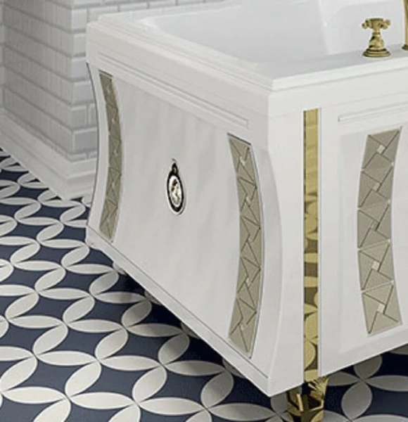 Акриловая ванна Fra Grande Русильон 4-01-2-0-1-424, 180 x 90 см, рама-подставка на декоративных ножках, комплект панелей, рама-подставка на декоративных ножках, комплект панелей, подголовник, белая/хром, 180 см - фото 9